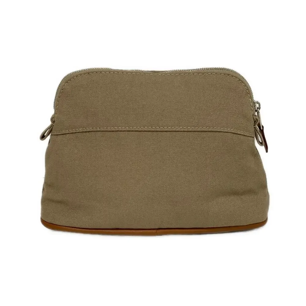 Hermès Bolide Pouch 20 Pouch Light Brown Canvas Leather